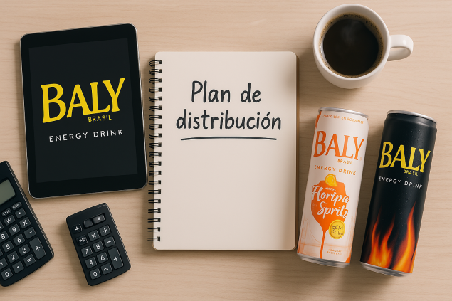 Equipo Baly trabajando en la distribución de bebidas energéticas